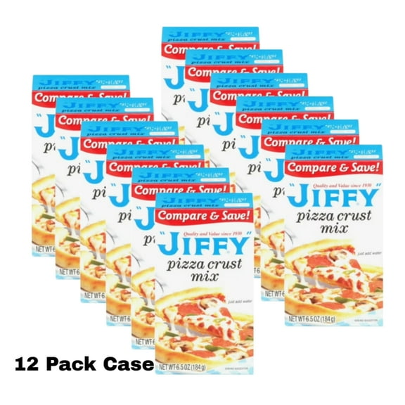 Jiffy Pizza Crust, Dry Mix, 6.5 oz Box Pack of 12 (Case Pack)