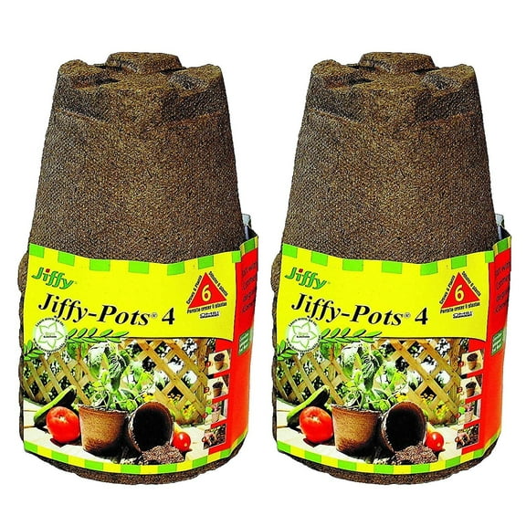 Jiffy Jiffy Pots Round Plant Pot - Drainage Holes - 12 Pack, 4"