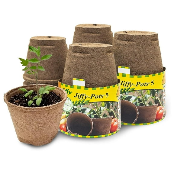 Jiffy-Pots Organic Seed Starting 5" Biodegradable Peat Pots, 6 Count, 4-Pack