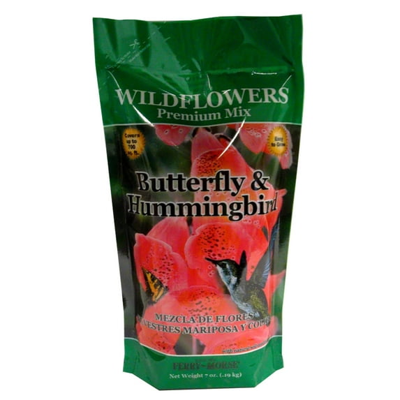 Jiffy Products WFHB18 Hummingbird & Butterfly Wildflower Seeds, 700 Sq-Ft