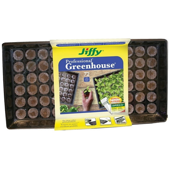 Jiffy Reusable 72 Celled Greenhouse Seed Starter Kit with 36mm Peat Pellets