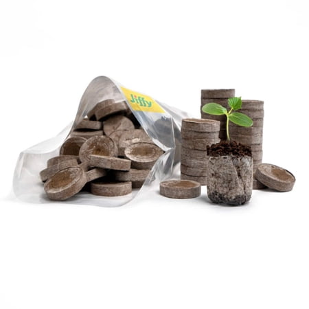 100 Count- Jiffy 36 MM Peat Soil Pellets Seeds Starting Plugs: Indoor Seed Starter