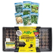Jiffy Seed Starting Greenhouse, 72 Cell 36mm Peat Pellets and Cold Hardy Vegetable Seed Variety Pack