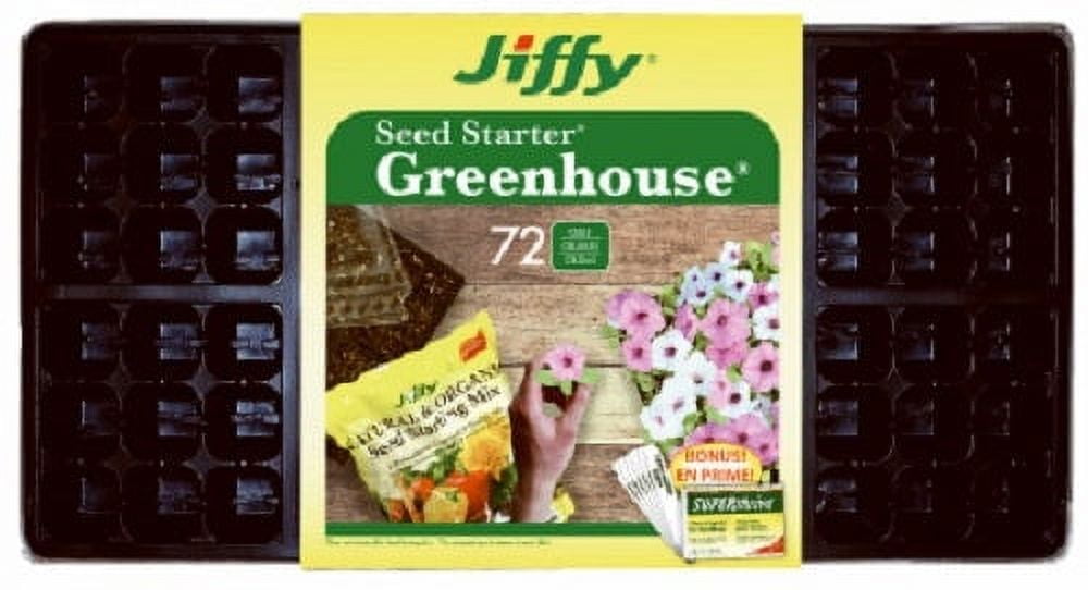 Jiffy T72HST-14 11" x 22" Plant Seed Tray Easy Grow Greenhouse Kit - Quantity of 10