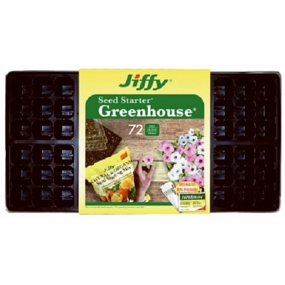 Jiffy T72HST-14 11" x 22" Plant Seed Tray Easy Grow Greenhouse Kit - Quantity of 10