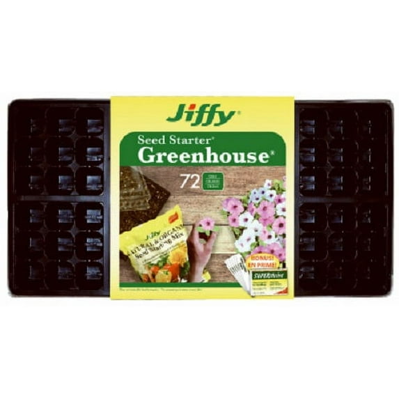 Jiffy T72HST-14 11" x 22" Plant Seed Tray Easy Grow Greenhouse Kit - Quantity of 5