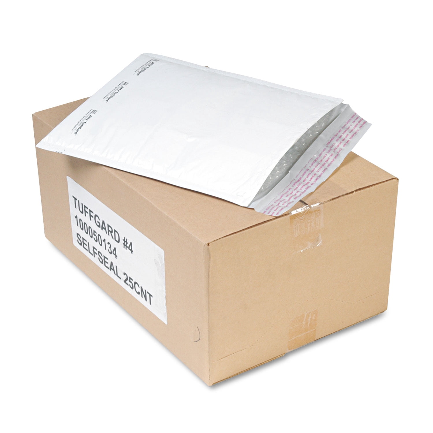 Jiffy TuffGard Self-Seal Cushioned Mailer,#4, Barrier Bubble Air Cell Cushion, Self-Adhesive Closure, 9.5 x 14.5, White,25/CT | Bundle of 5 Cartons