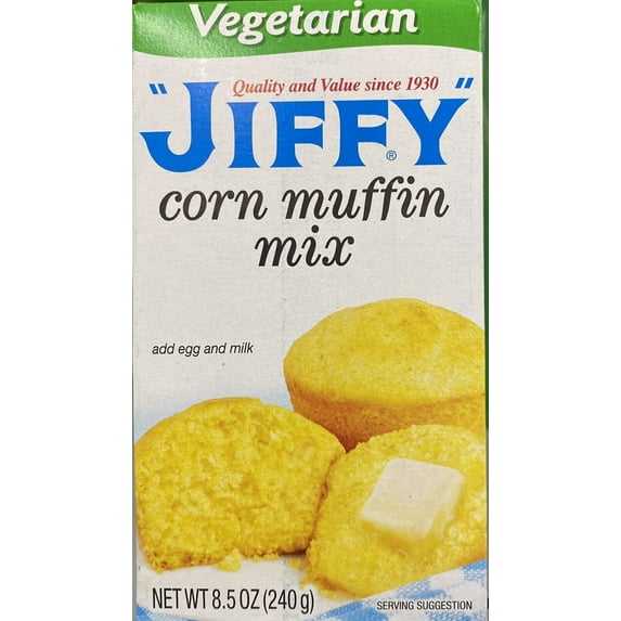Jiffy VEGETARIAN Corn Muffin Mix 8.5 Oz Baking Cornbread Muffin - FREE SHIPPING