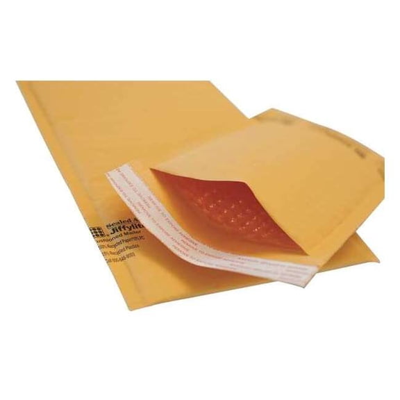 Jiffylite Bubble Mailer,Paper,13-1/4"L,Kraft,PK100 100018417