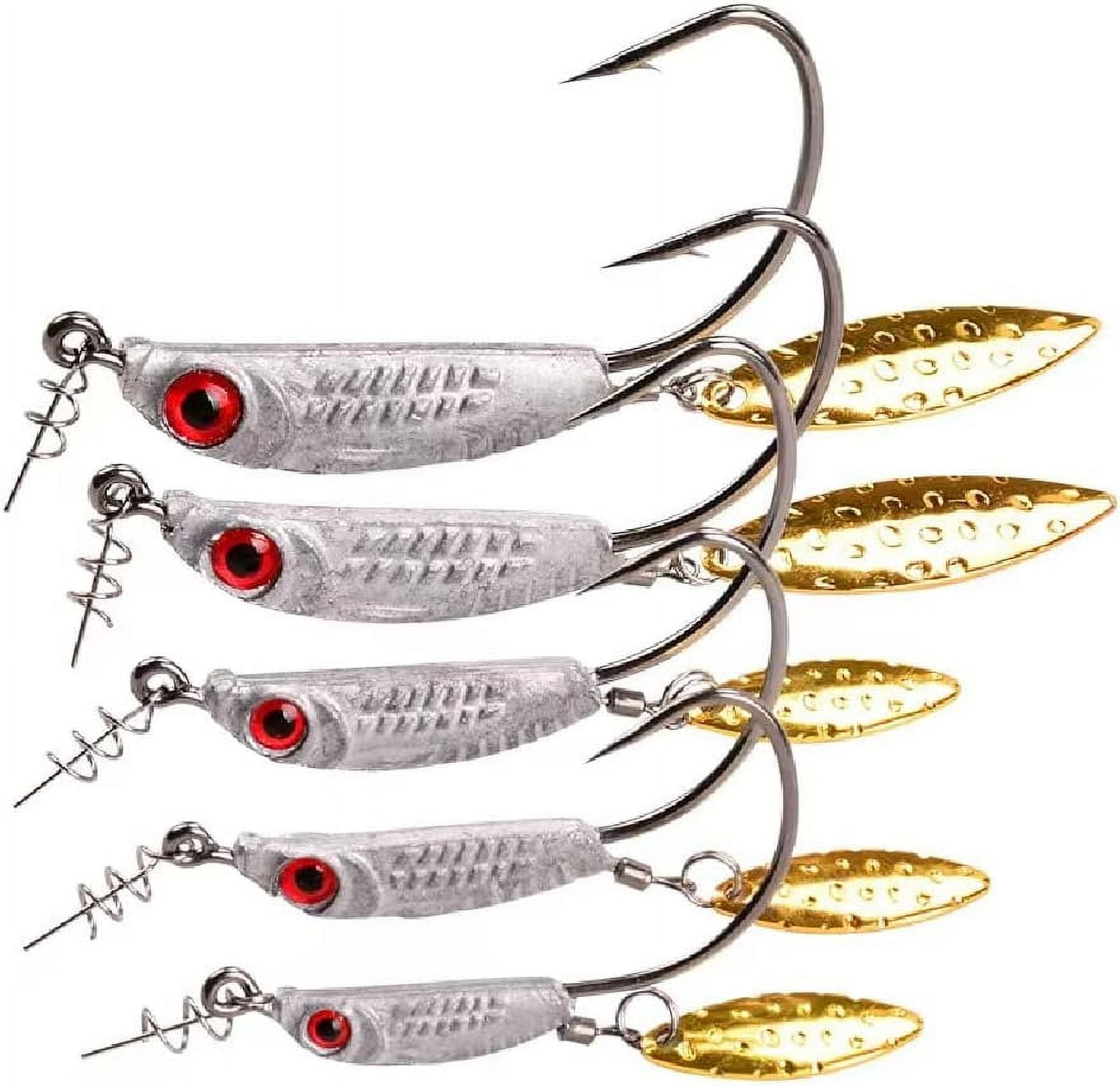 Jig Head Hooks Weighted with Spinner Blades Swimbaits Crank Hooks for Soft  Fishing Lures