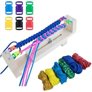 Paracord Parachute Cord Jig Bracelet Loom - Plastic Wristband Maker Paracord  Braiding Weaving Tool - DIY Craft Kit 12 Rainbow Color Cord & Buckles -  Suctions to Table 