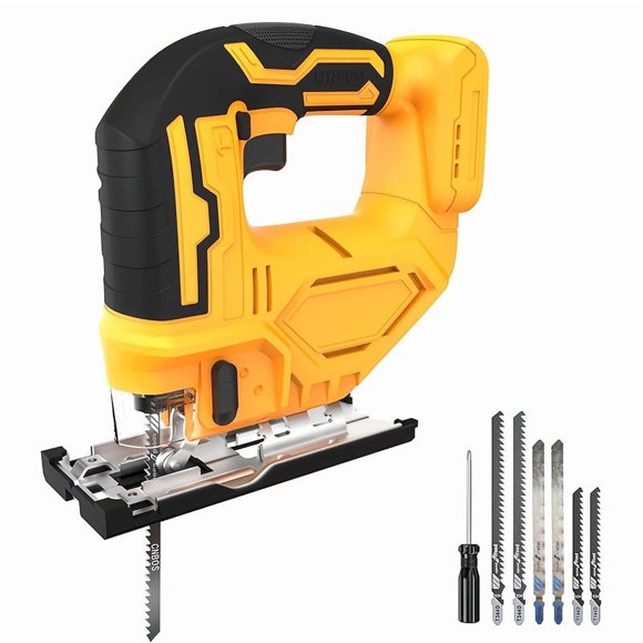 Jig Saw Compatible With 20V Battery (Battery Not Included) Cordless Jigsaw With LED Work Light, 0- 45 Bevel Cuts, 3 Orbital Settings For Straight/Curve/Bevel/Circle Cutting