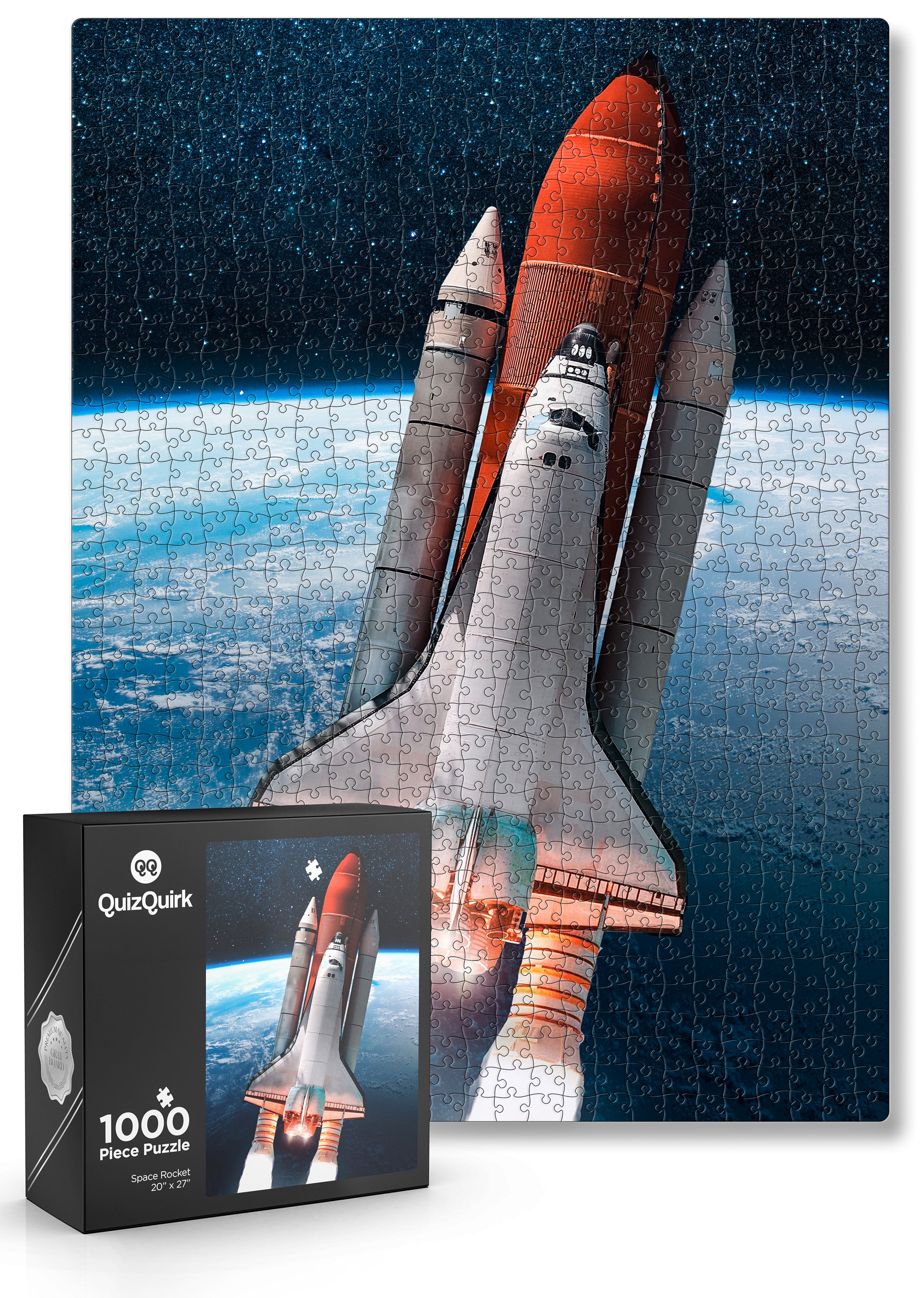 JigFun 1000 Piece Puzzle, Rocket in Space Jigsaw Puzzle for Adults/Teens (Puzzle Saver Kit Included)