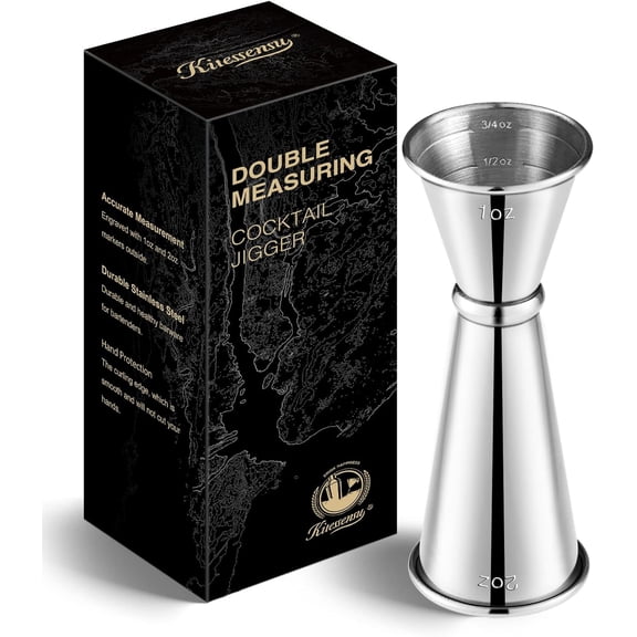 Jigger for Bartending, Japanese Jigger 2 oz 1 oz with Measurements Inside, 304 Stainless Steel Double Cocktail measuring cup, Professional Bar Tool for Home & Bar Use