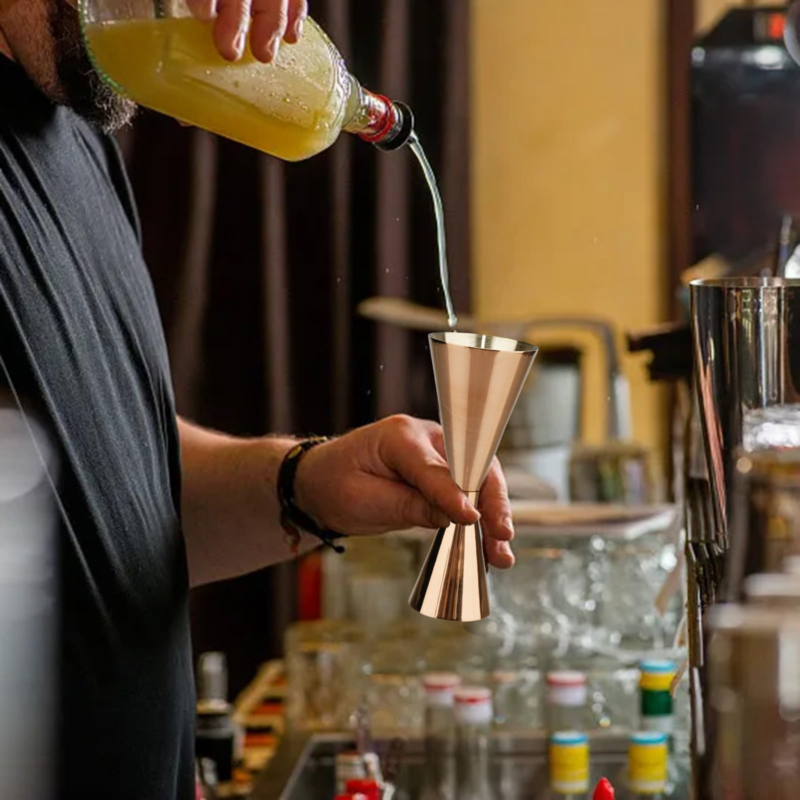 Honbay Stainless Steel Double-Sided Cocktail Jigger – Perfect For Home & Bar Mixing