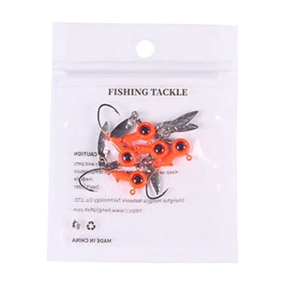 Jigging Fishhook Set 5-Pack with 3D Eyes for Walleye and Bass Fishing 1.75g A