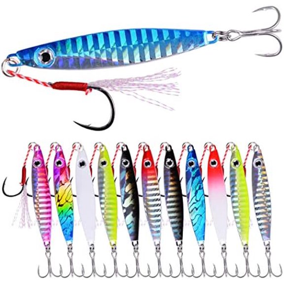 Jigging Lure Lead Fish Metal Jig Fishing Lure Paillette Knife Artificial Hard Bait Laser Body
