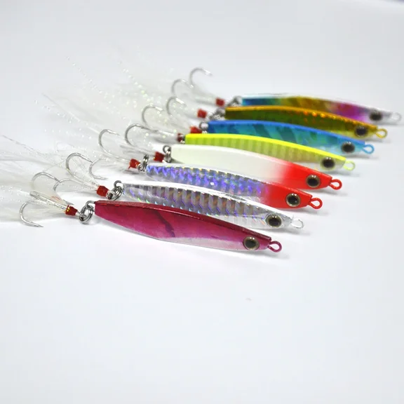 Jigging Spoon Lures Casting Jig Vertical Sinking Metal Fishing Lures Set of 8Pcs