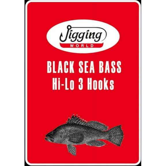 Jigging World Black Sea Bass Gold 3-Hook Hi-Lo Rig, 2/0