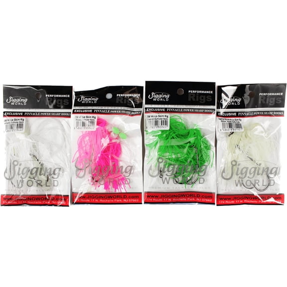 Jigging World Hi-Lo Silicone Skirt Rig- 6/0- Chartreuse