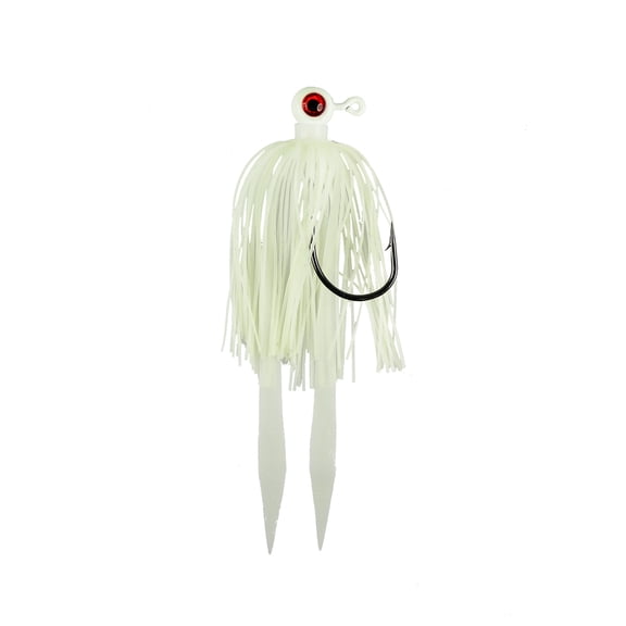 Jigging World Power Ball Jig W/ Silicon Skirt Teaser, 3/8oz, Glow