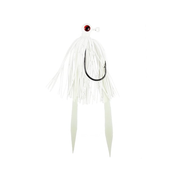 Jigging World Power Ball Jig W/ Silicon Skirt Teaser, 3/8oz, White