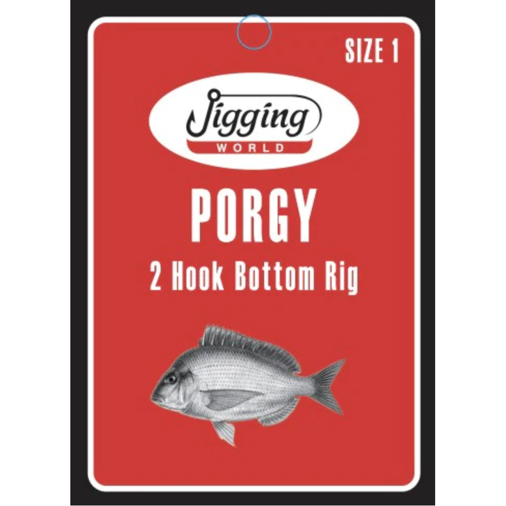 Jigging World RIG JW-PRBTM-1 PORGY BOTTOM 2 HOOKS ON MONO SIZE 1