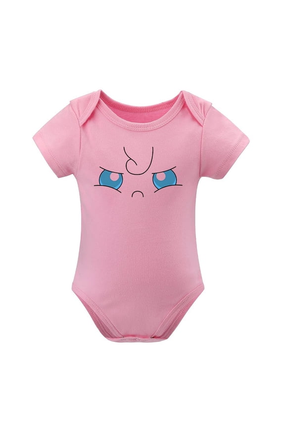 Jiggly Face Baby Bodysuit – Funny Cute Chubby Cheeks Infant Romper for Boys Or Girls Pink-style 6months