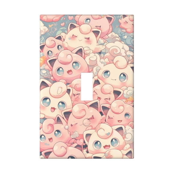 Jiggly-Puff Switch Plate, Decora Outlet Wall Plate Cover, Decorative Light Switch Cover For Home Kidroom Nursery Bedroom Decor Style T