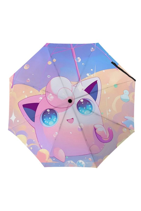 Jiggly-puff Umbrella for Adults Teens Kids, Lightweight Windproof Anti Rain Folding Telescopic Umbrella for Travel School Work