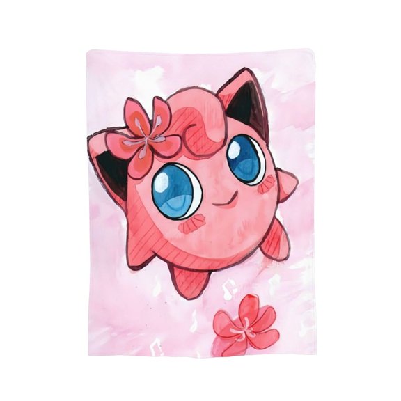 Jigglypuff Blanket, Soft Flannel Throw Cozy Flannel Blankets Travel Throw Blanket Super Soft Lightweight Bedding Lap Chair Sofa for Adults Kids Teens 80"X60"