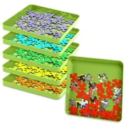 Jigitz Jigsaw Puzzle Sorter Trays 6PK, 7.9 x 7.9, Stackable