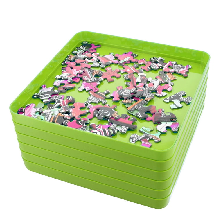 Jigitz Jigsaw Puzzle Sorter Trays 7.9 x 7.9 - 6PK Plastic Puzzle Organizer
