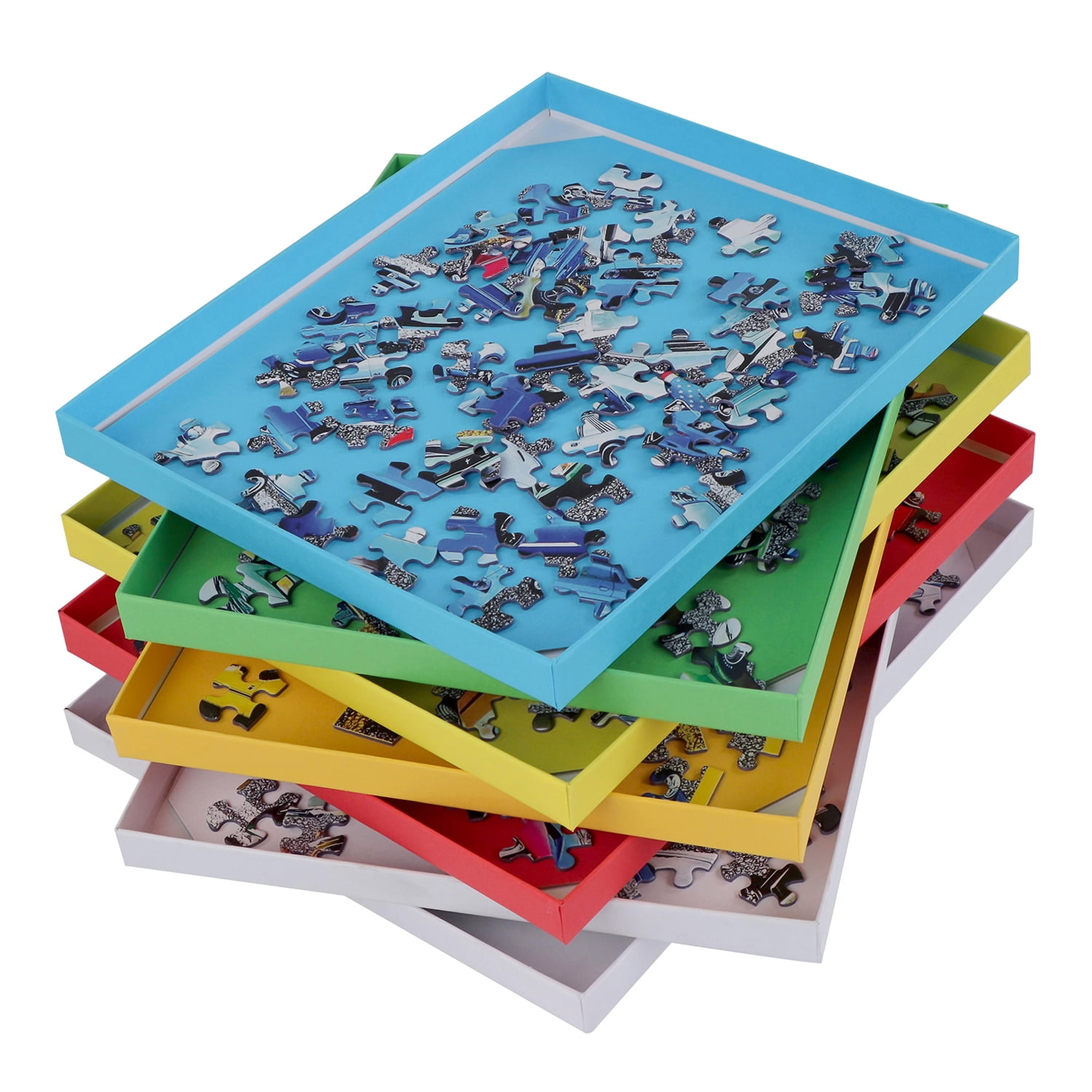 Jigitz jigitz jigsaw puzzle sorter trays in green - 6 pack plastic puzzle  organizer puzzle stacking trays for large puzzles