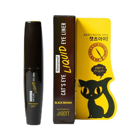 Jigott - Cat's Eye Waterproof Liquid Eyeliner 9g (0.31 fl.oz) - Eyeliner Pencil (Black/Brown)