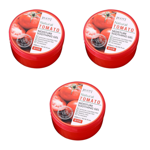 Jigott Natural Tomato Moisture Soothing Gel - 300 ml / 10.56 fl oz [3 Pack]
