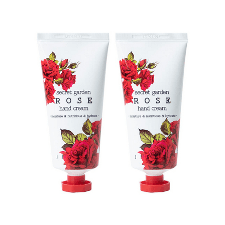 Jigott Secret Garden Rose Hand Cream 100ml - Hydrate & Nourish Your Hands - 2 Pack
