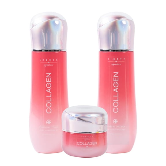 Jigott - Signature Collagen Essential Skin Care 3-Piece Set Toner 150 ml / Emulsion 150 ml / Cream 50 ml