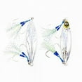 thumbnail image 1 of Jigs R Us Trapper Slow Pitch Jig Silver  150g Rigged with Top and Bottom Dual Assist Hooks, 1 of 3