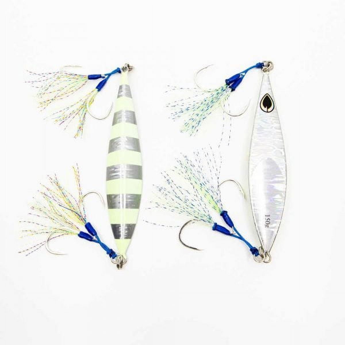 Jigs R Us Wrecker Slow Pitch Jig Silver Glow 100g Rigged with Top and ...