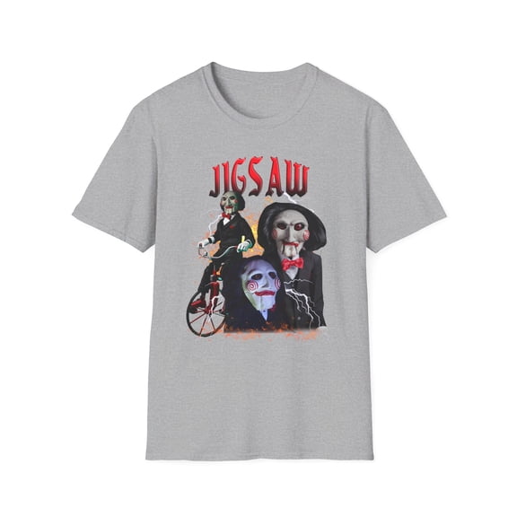 Jigsaw, Gildan Unisex Softstyle T-Shirt, Horror Movie Character Tee, S-3XL