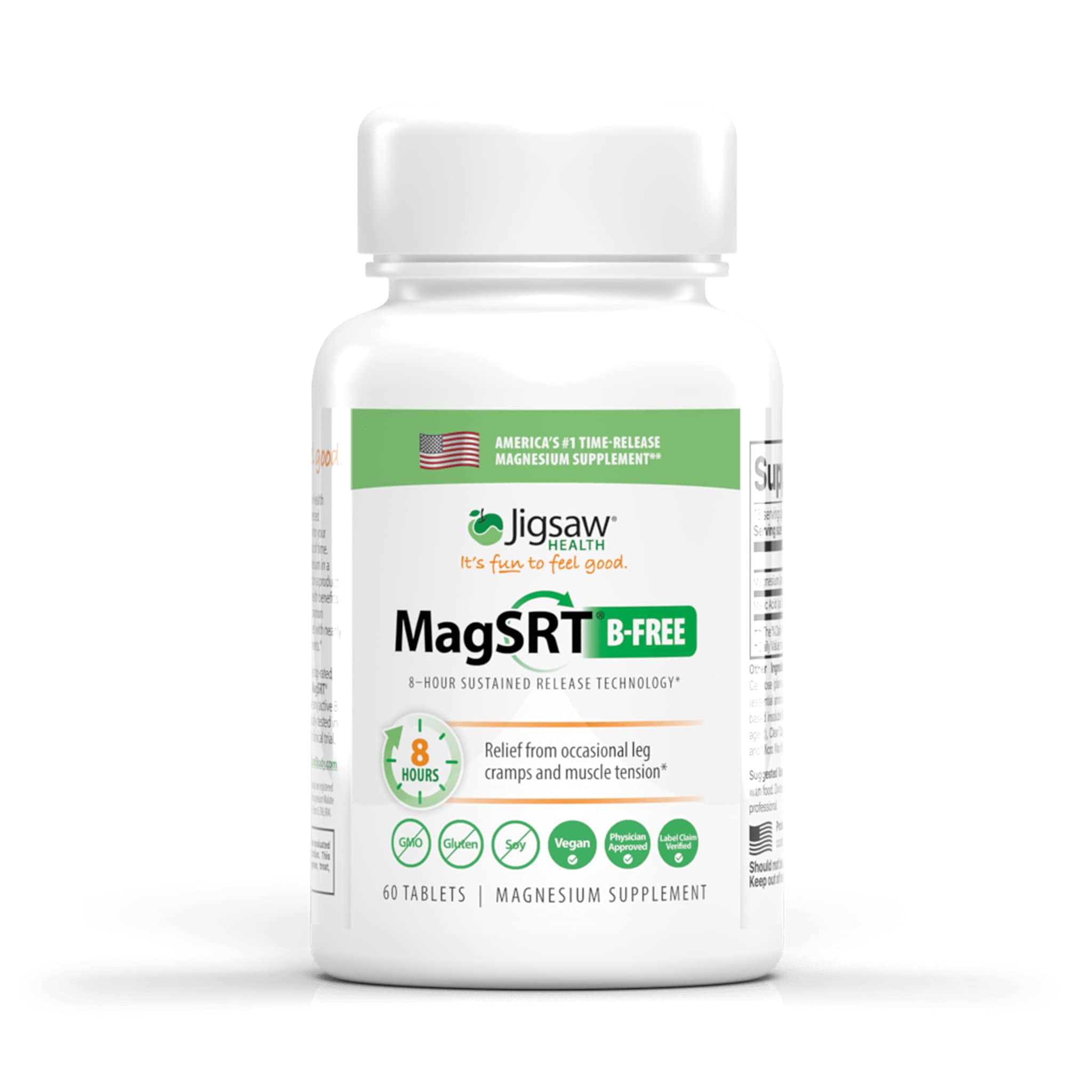Jigsaw Health MAG SRT Magnesium Supplement (Mag SRT BFree, 60 Count