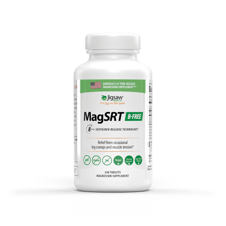 Jigsaw Health MagSRT B-Free | Slow-Release Magnesium Malate Tablets for Healthy Energy and Muscle Support with B-Vitamin Co-factors, 240 Count