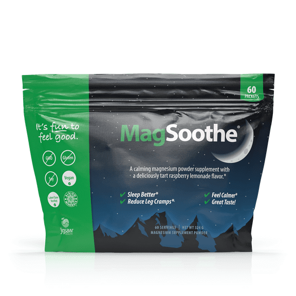 Jigsaw Health MagSoothe - Tart Raspberry Lemonade Magnesium Powder - 60 servings (Packets)