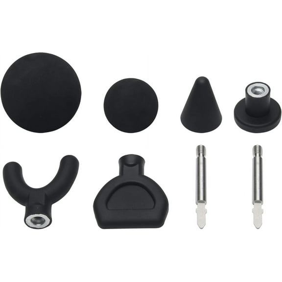 Jigsaw Massage Tip Adaptor and Bits, 6Pcs Percussion Massager Tip Attachment Adaptor - with 2Pcs Extended Rod - for Jigsaw Massager(6Pcs/Set)