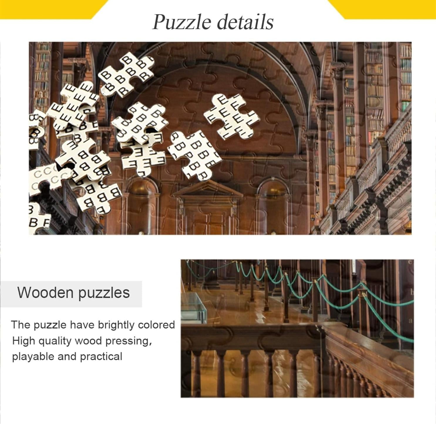 Jigsaw Puzzle 1000 Piece Library in The Trinity College Wooden Puzzle ...