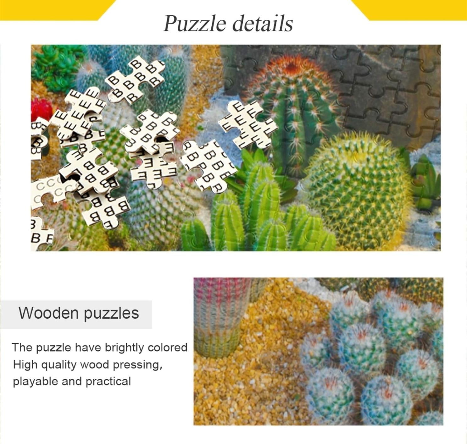 Jigsaw Puzzle 1000 Piece Succulent Plants Wooden Puzzle , Intellectual ...