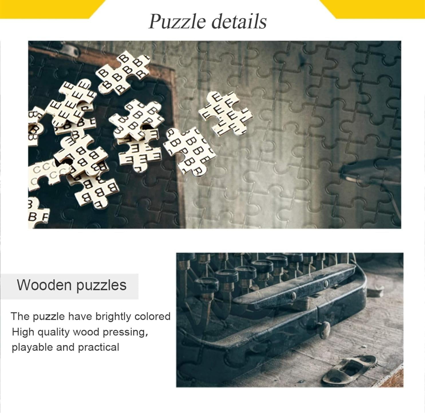 Jigsaw Puzzle 1000 Piece Typewriter Wooden Puzzle , Intellectual