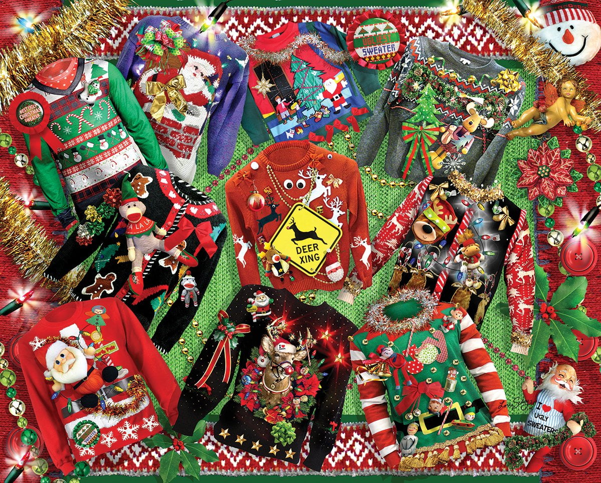 Jigsaw Puzzle, 1000 Pieces, 24" x 30", Ugly Christmas Sweater