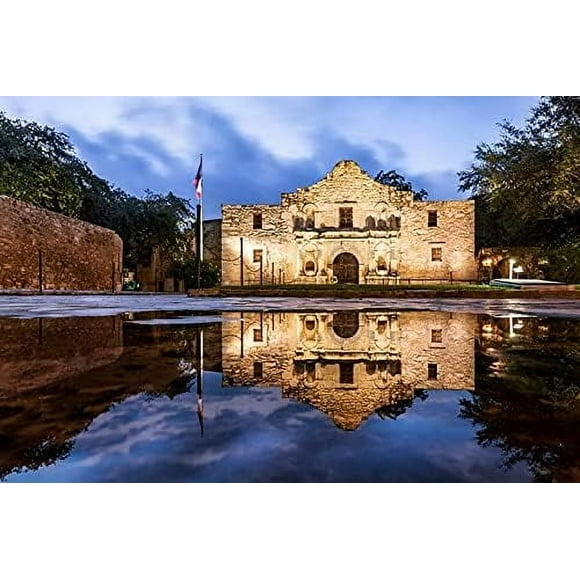 Jigsaw Puzzle 1000 Pieces for Adults - The Alamo Texas Historical Photo - Wooden Puzzle,Travel Puzzles for Youth Children Home Decor Entertainment Fun Game Best Gift